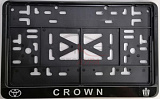 Рамка под номер, крепление НОВ/ОБР, (защёлка) "CROWN" пластик., чёрная /18812/
