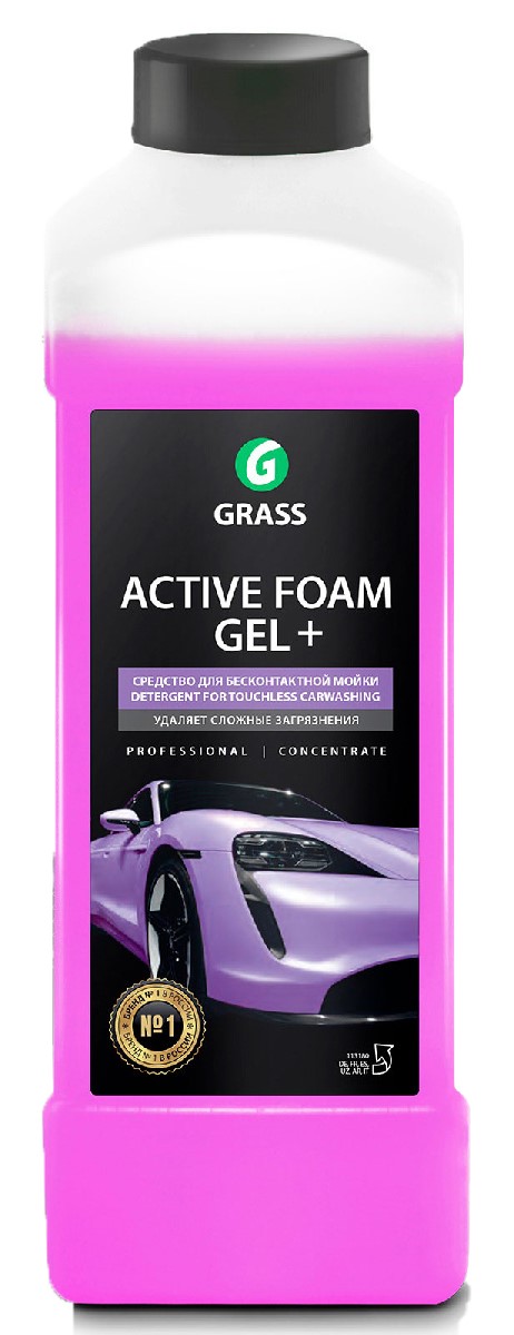 Автошампунь GRASS Active Foam GEL+ /113180/, бесконтактный  1л  /14320/