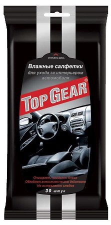 Влажные салфетки для ухода за интерьером автомобиля Top Gear  /04717/