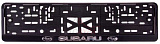 Рамка под номер, с защёлкой "SUBARU" пластик., чёрная, рельеф  /07855/