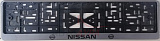 Рамка под номер, с защёлкой "NISSAN" пластик., серая  /10706/