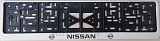 Рамка под номер, с защёлкой "NISSAN" пластик., белая  /10705/